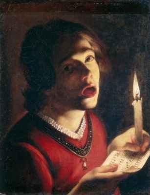 Young cantor with candle