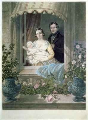 Queen Victoria, Prince Albert and baby at Windsor Castle