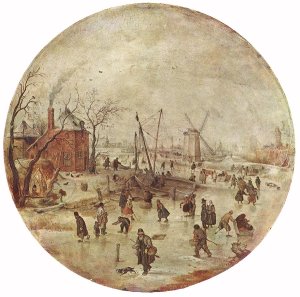 Winter Landscape With Skaters