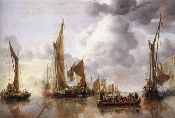 The State Barge Saluted by the Home Fleet 1650