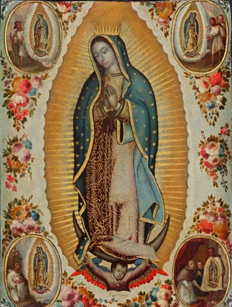 Nuestra Senora de Guadalupe con cuatro aparaciones