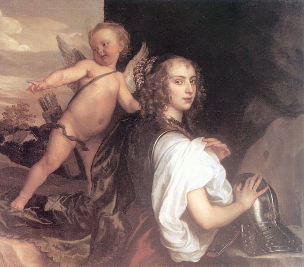 Portrait Of A Girl As Erminia Accompanied By Cupid