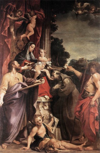 Madonna Enthroned with St Matthew 1588