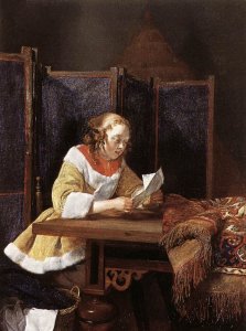 A Lady Reading a Letter c. 1662