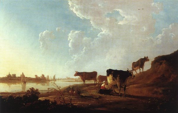 River Scene with Milking Woman c. 1646