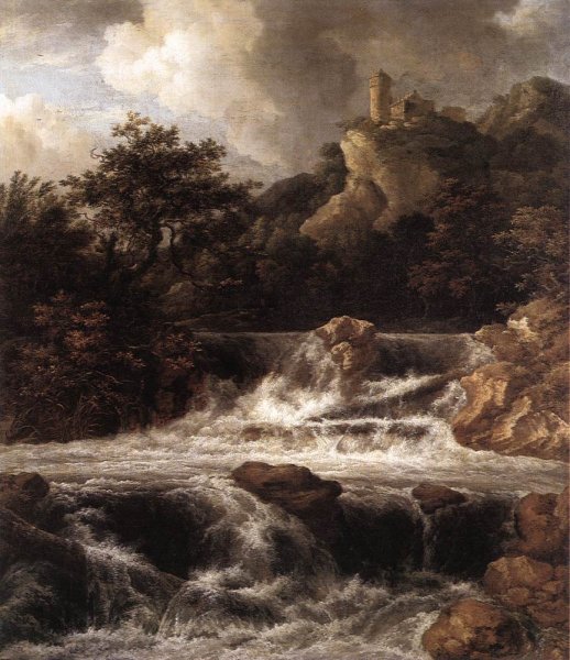 Waterfall with Castle Built on the Rock c. 1665