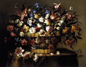 Basket of Flowers on a Plinth 2, 1664