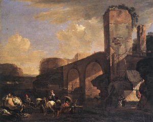 Italian Landscape with SS. Giovanni e Paolo in Rome