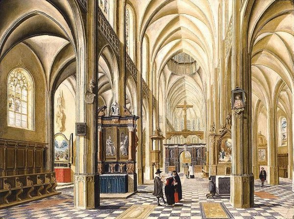 Interior of a Gothic Cathedral 1614