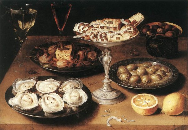 Still-Life with Oysters and Pastries 1610