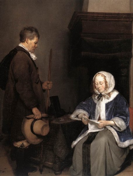 Lady Reading a Letter (detail)