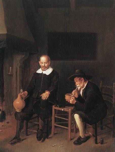 Interior with Two Men by the Fireside 1664