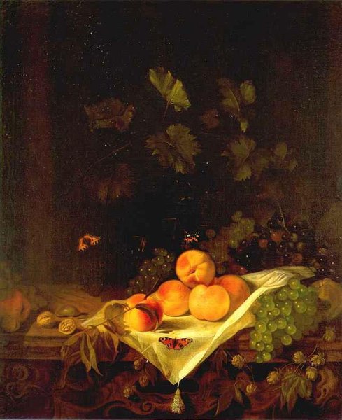 Still-life with Peaches and Grapes c. 1680