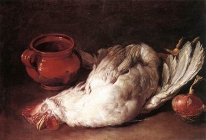 Still-Life with Hen, Onion and Pot 1750s