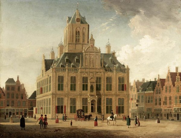 Delft: A View of the Town Hall Seen from the Grote Markt 1745-55