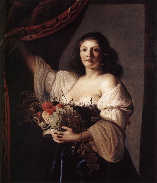 Woman with a Basket of Fruit 1642