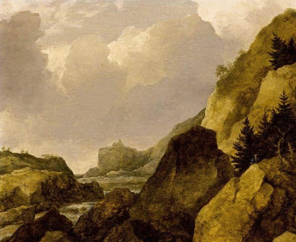 Scandinavian Rocky River Landscape 1649