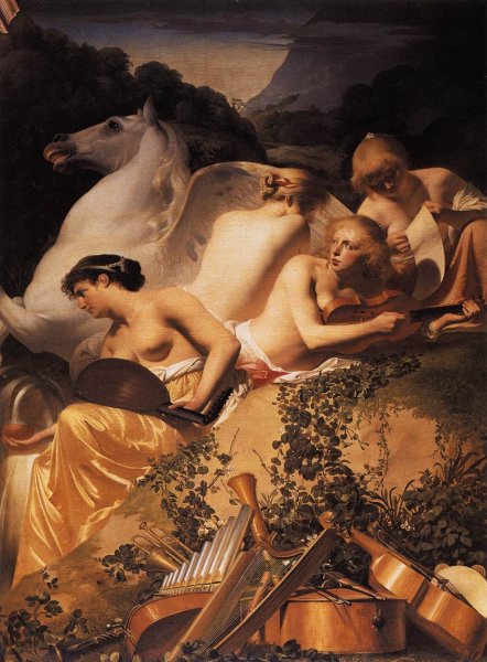 Four Muses and Pegasus on Parnassus c. 1650