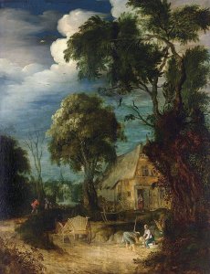 A Church and a Farm on the Bank of a River 1653