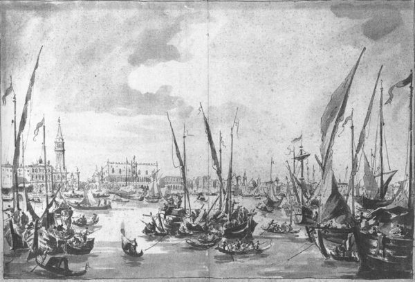 The Molo and the Riva degli Schiavoni from the Bacino di San Marco c. 1760