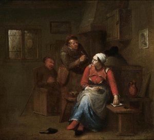 Two Peasants and a Woman in an Inn