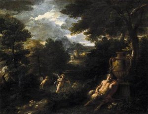 Faun and Cupid in a Landscape