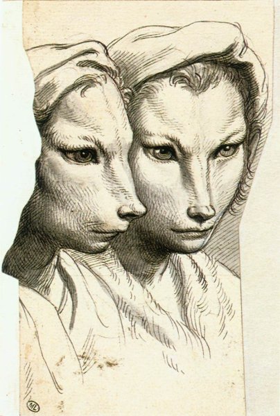 Physiognomic Heads Inspired by a Weasel c. 1670