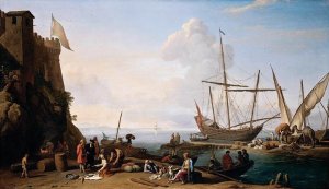 Mediterranean Harbour Scene c. 1758