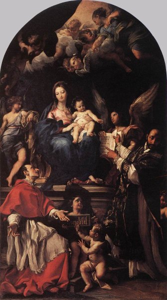 Madonna and Child Enthroned with Angels and Saints  1680-90