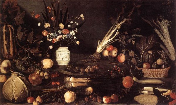 Flowers, Fruit, Vegetables and Two Lizards  1607