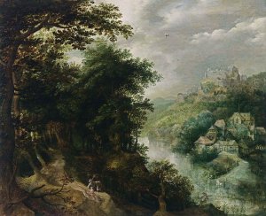 Wooded River Landscape with St John the Baptist  c. 1610