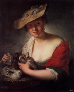 Girl with Pigeons 1728