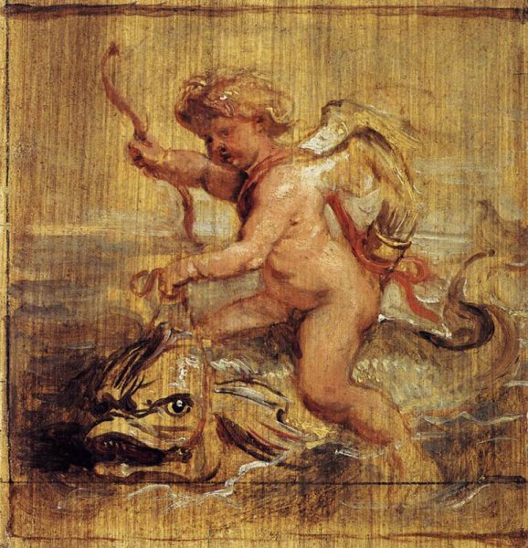 Cupid Riding a Dolphin 1636