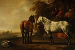 Horses and Cattle in a Landscape