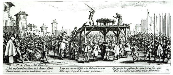 The Wheel, plate 14 from 'The Miseries and Misfortunes of War' 1633