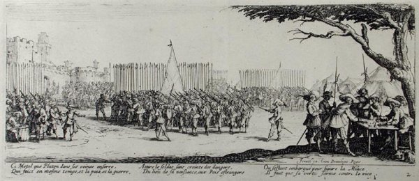 The Raising of an Army, plate 2 from 'The Miseries and Misfortunes of War' 1633