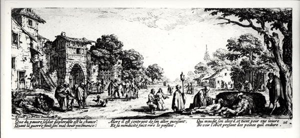 Death by the Roadside, plate 16 from 'The Miseries and Misfortunes of War', 1633