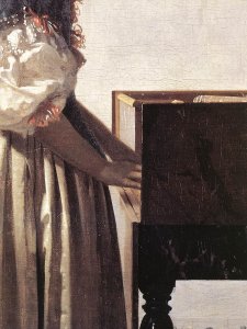 Lady Standing at a Virginal (detail-2) c. 1670