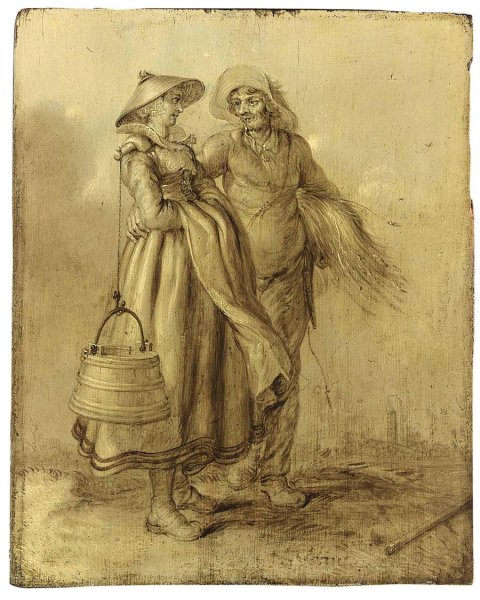 An Amorous Peasant Couple Conversing 1631