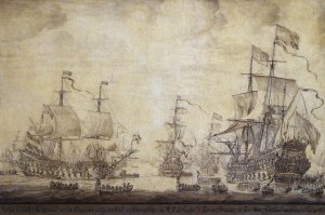 The Council of War on Board 'De Zeven Provincien', the Flagship of Michiel Adriaensz de Ruyter, on 10 June 1666