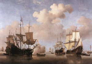 Calm- Dutch Ships Coming to Anchor 1665-70