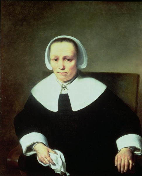 Portrait of a Lady with White Collar and Cuffs