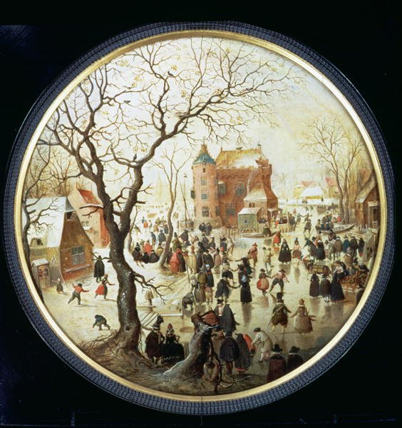 Winter Scene with Skaters near a Castle  c.1608-09