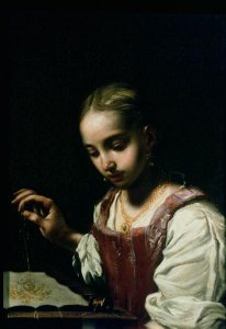 A Girl Sewing