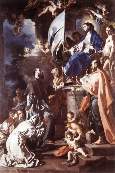 St Bonaventura Receiving the Banner of St Sepulchre from the Madonna 1710