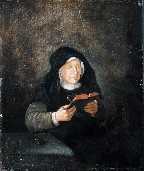 Old Woman Reading, 1650s