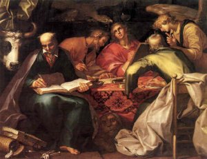 The Four Evangelists Writing the Gospels