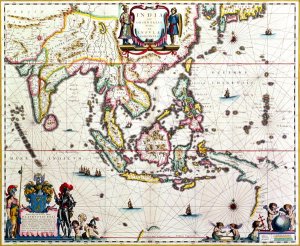 India Quae Orientalis Dicitur, Et Insulae Adiacentes, map showing South-East Asia and The East Indies, published, Amsterdam, c.1635