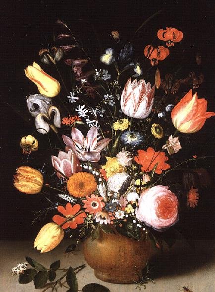 Still Life of Spring Flowers on a Ledge, 1615