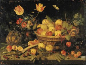 Still Life of Spring Flowers on a Ledge, 1615